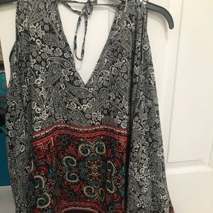 Multi patterned flowy shirt